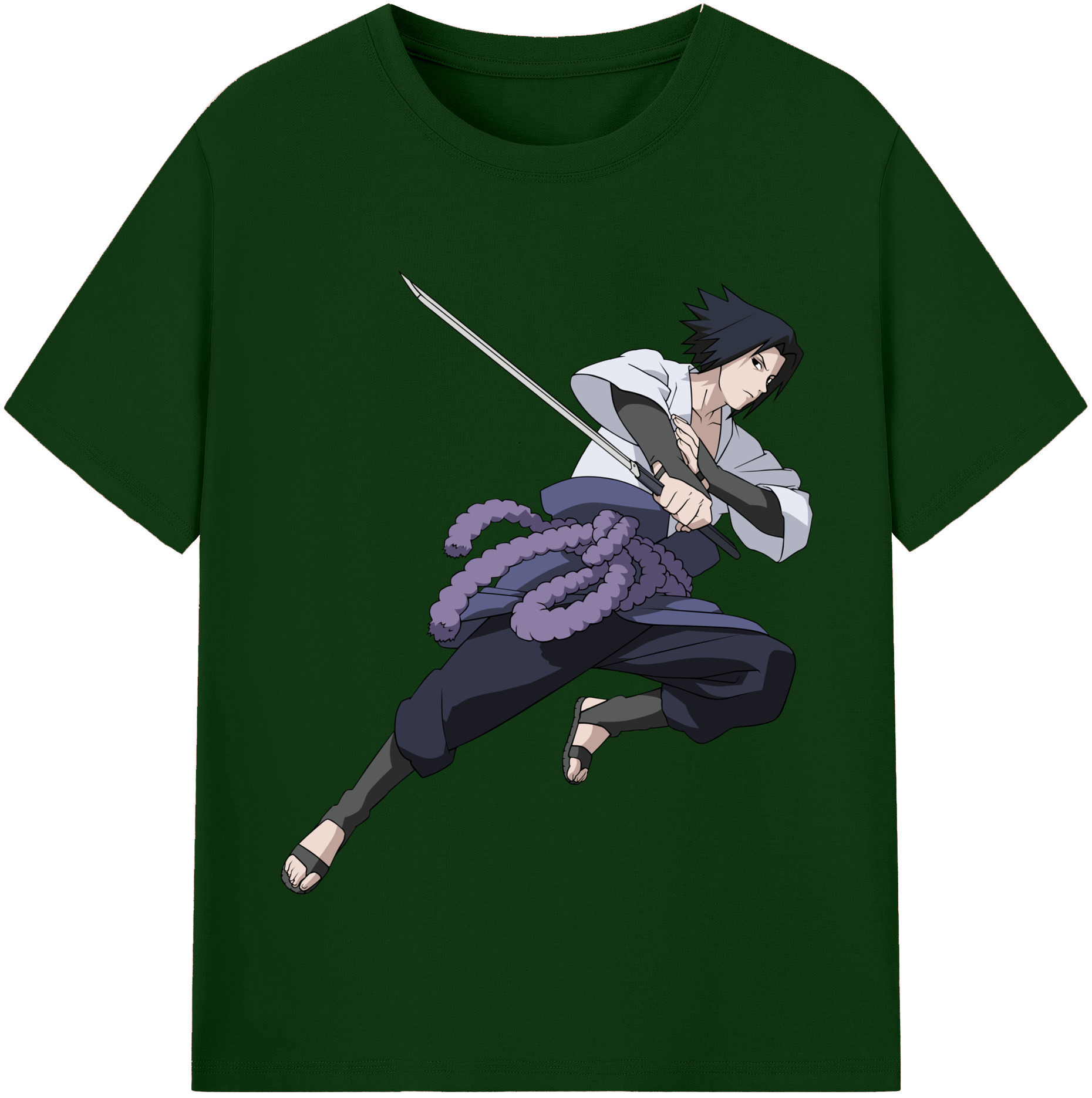 （画像用） NARUTO -ナルト- うちは サスケ Uchiha Sasuke 綿100％半袖Tシャツ（フロントプリント）